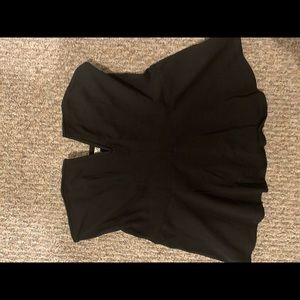 Black peplum strapless blouse